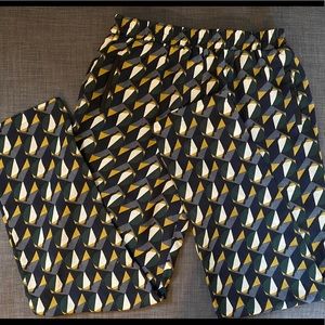 FRNCH Geo Print Cotton Elastic High Waist Pants